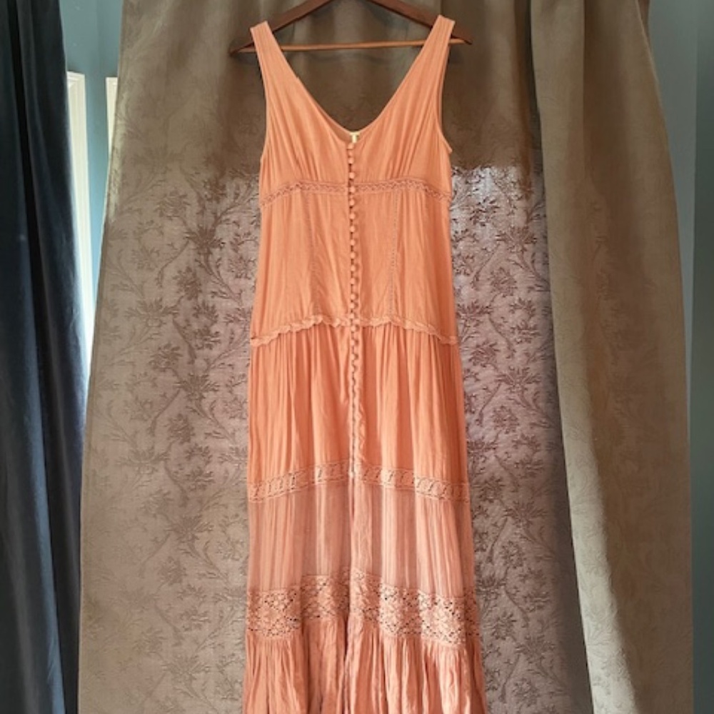 Free people Maxi Button Up Dress Small